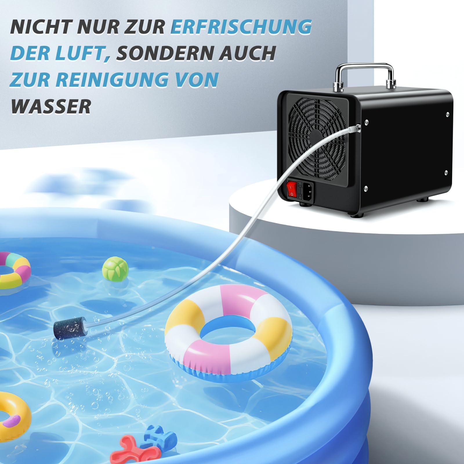 Smart Ozongenerator 60000mg/h Digitaler Ozongenerator für Wasser und Luft | Ozongerät mit 120 Min Timer für 300㎡ Geruchskiller für Auto, Rauch, Haustiergerüche, Küchengerüche Reinigen von Obst Gemüse