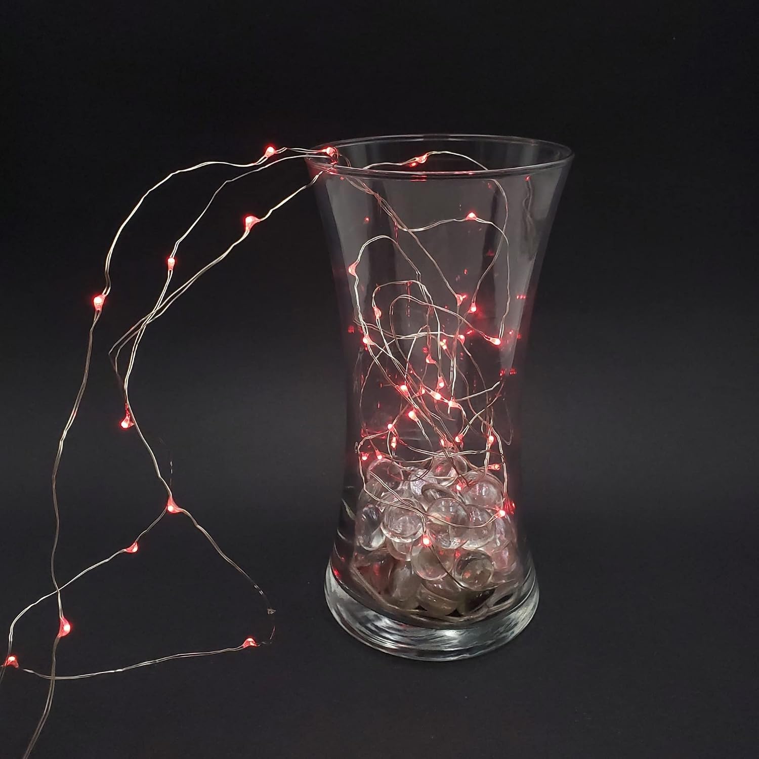 LumaBase Battery Operated LED Fairy String Lights - Red, 50 Lights on 204" Cord, Set of 2, 67102