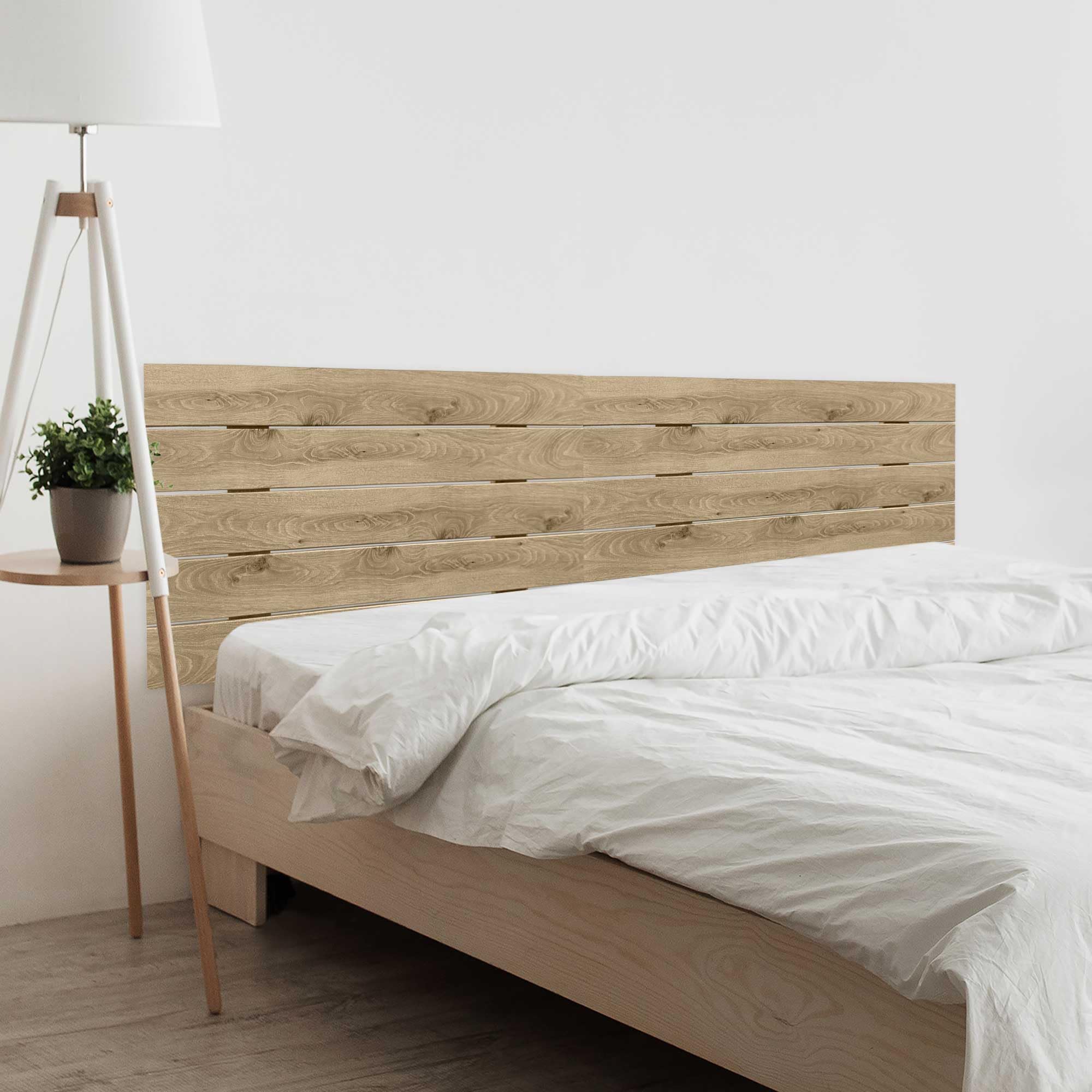 DHOME Cabecero de Madera reciclada DM Estilo Palet Horizontal Cama Palets Herrajes incluidos (180cm Dual, Cambrian Madera)