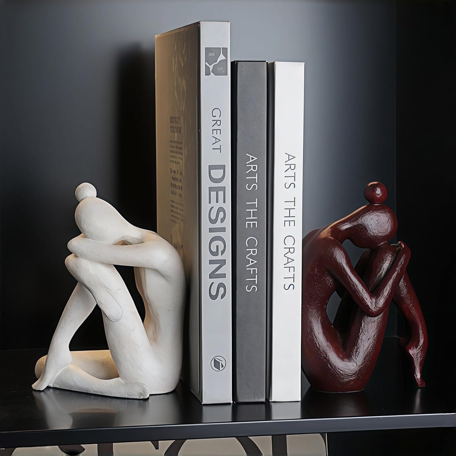 Decorative Bookends for Heavy Books,Book Stopper for Shelve,Creative Desktop Ornaments for Study Room Hotel Office Shelves,Home Decoration Gifts,1Pair/2Piece