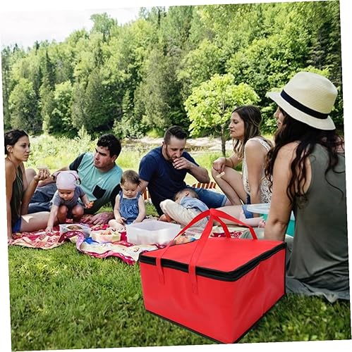 Miniatura 5 de Yardwe Bolsa de pizza Bolsa térmica Bolsa de picnic: Comida de comestibles Tote Mantener caliente caliente frío comida portador de alimentos