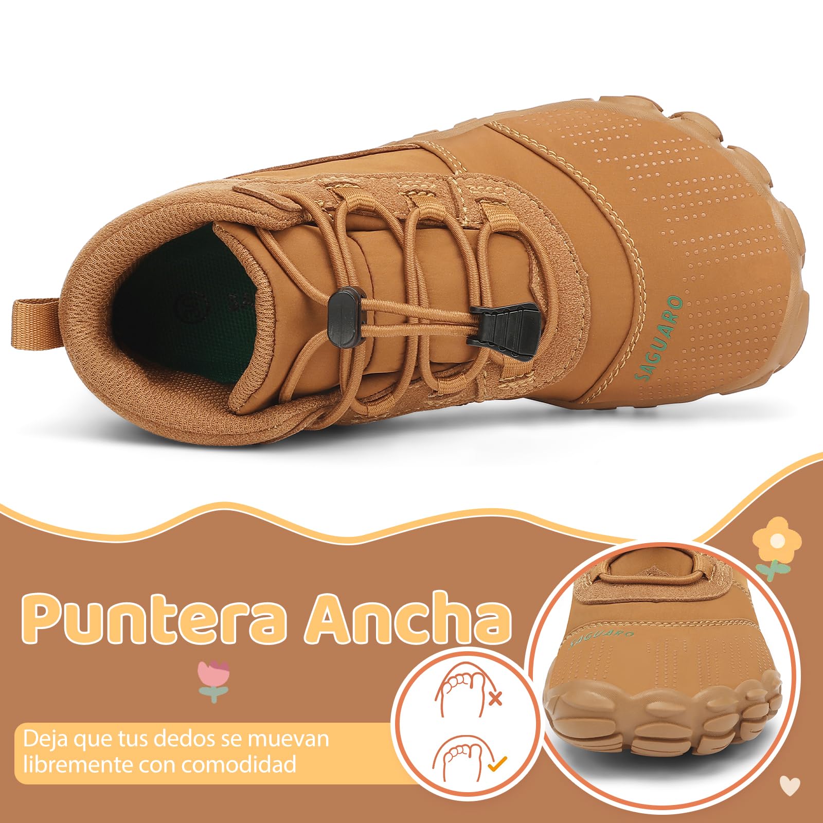 SAGUARO Barefoot Zapatillas de Trail Running Niños Zapatos de Minimalistas Ligeras Transpirable para Exterior Interior Gr.24-36