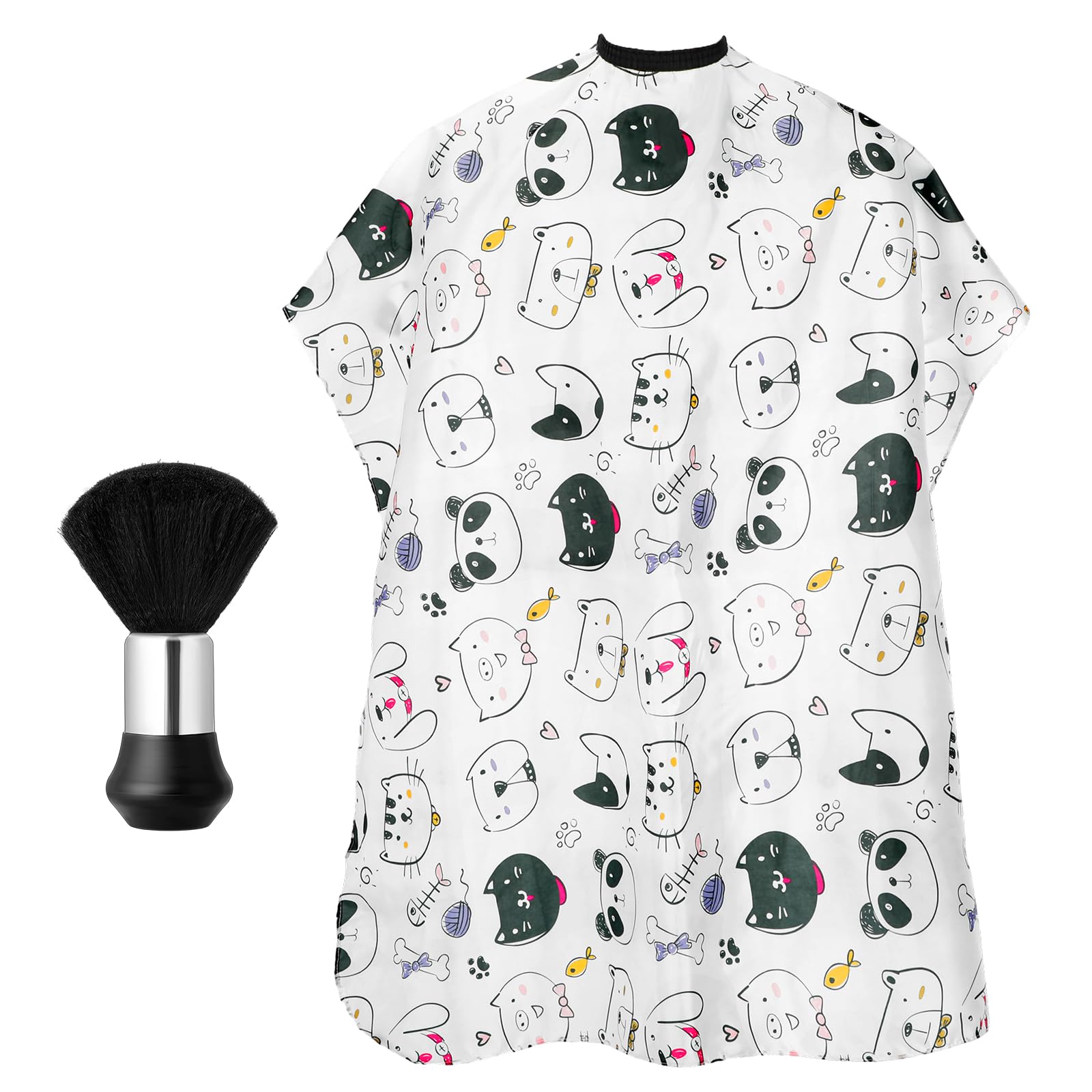 DSLSQD Capa de peluquería para niños, capa profesional de corte de pelo para niños, capa de corte de pelo con cepillo para el cuello, capa de corte de pelo de dibujos animados con cierre a presión