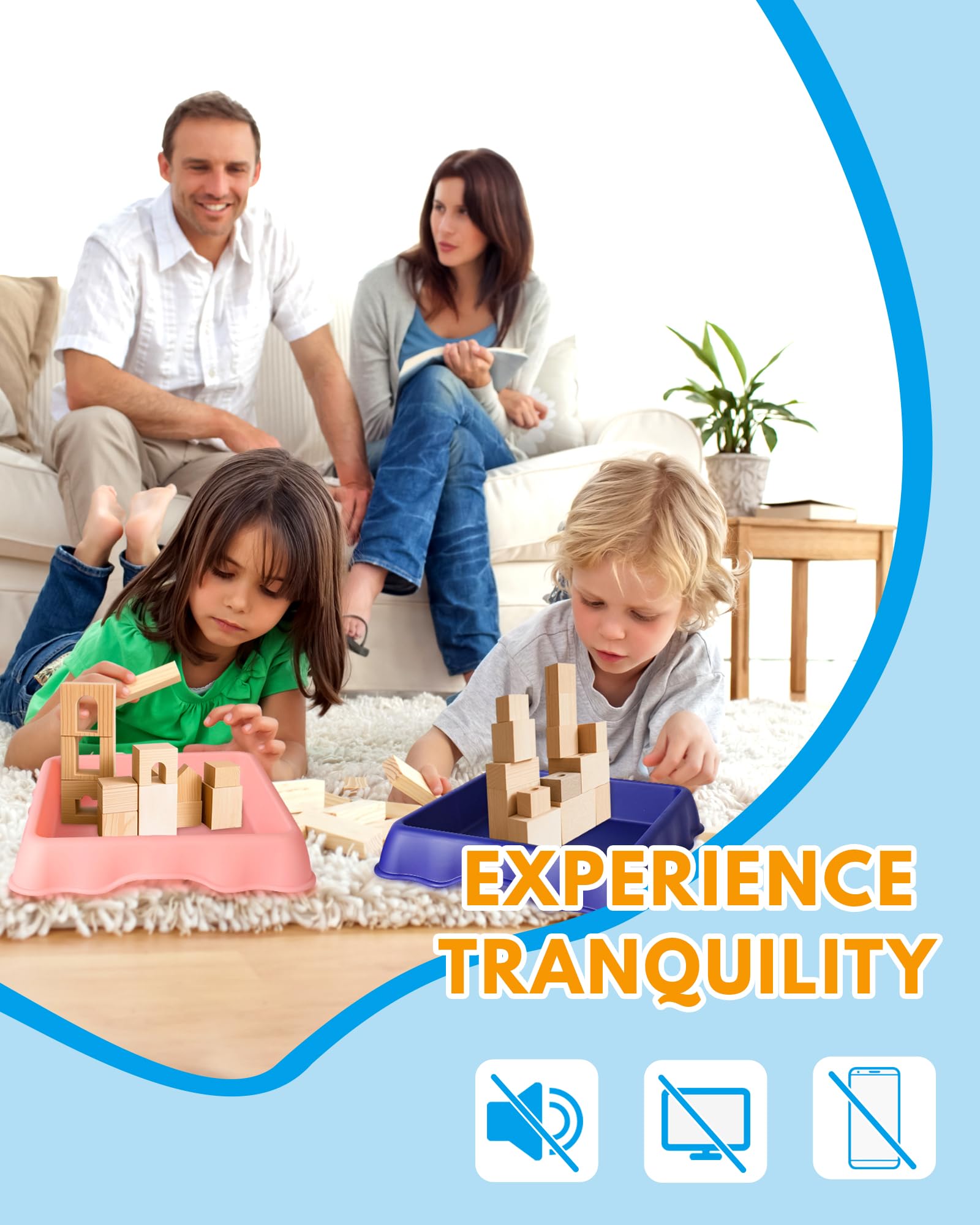 2-Pack Play Trays for Kids, Sand Tray, Water Tray, Sensory & Messy Play Tray - Image 4