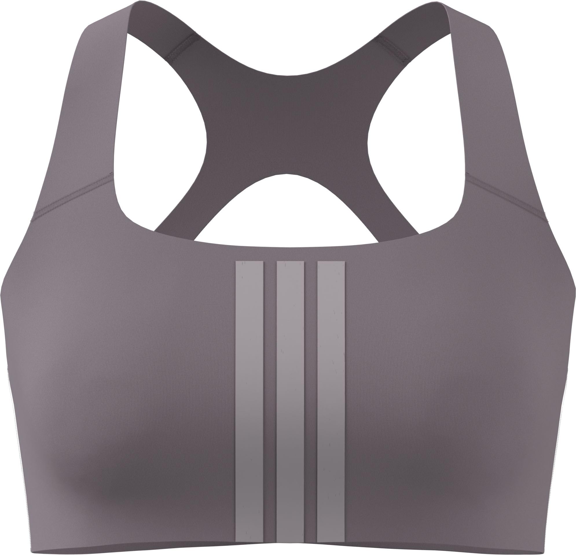adidas Women's Optime Workout 3-Stripes Medium Support Bra, preloved fig/ice Purple, S
