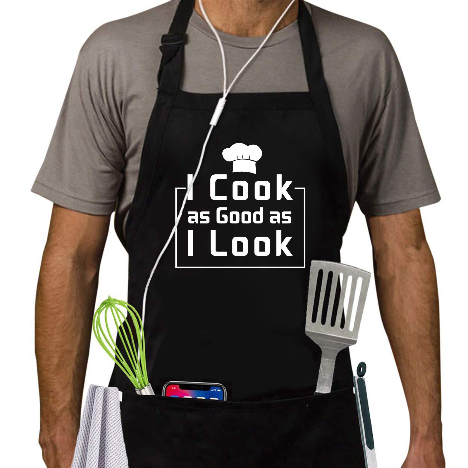 ZOORON Funny BBQ Aprons for Men, Dad Gifts, Adjustable and Waterproof