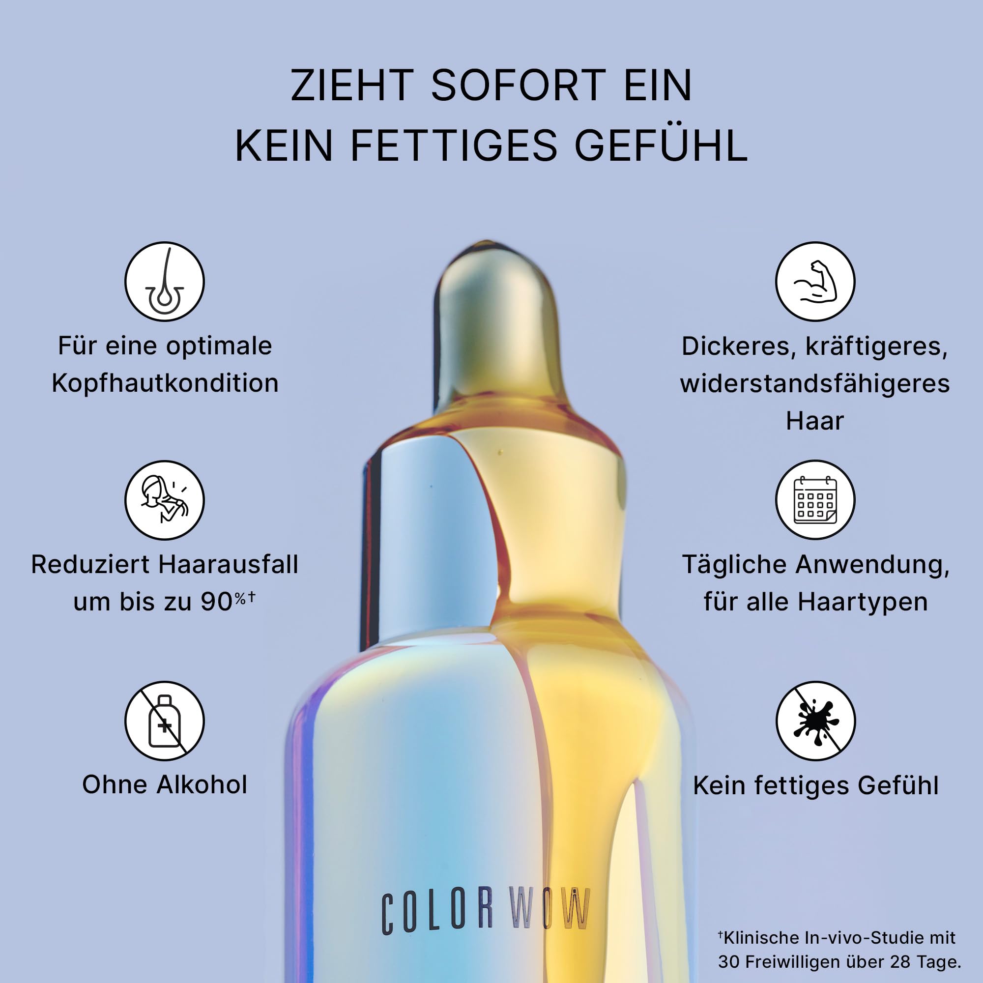 Color Wow Youth Juice Collagen Scalp Treatment, Kopfhautserum mit Kollagen, Haarwachstum Serum stärkt das Haar, spendet Feuchtigkeit, für kräftiges Haar, 50ml