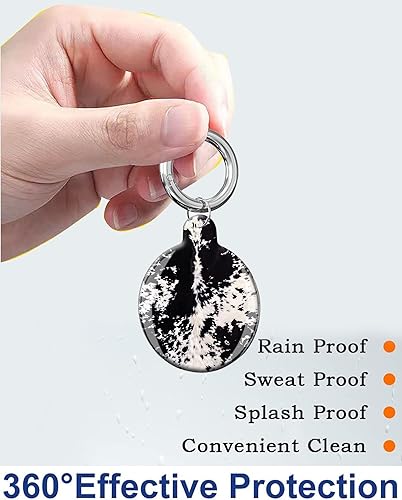 Miniatura 6 de Funda compatible con AirTag, bonita funda protectora con llavero de bucle para Airtag, resistente a los arañazos para cartera, equipaje, gato,