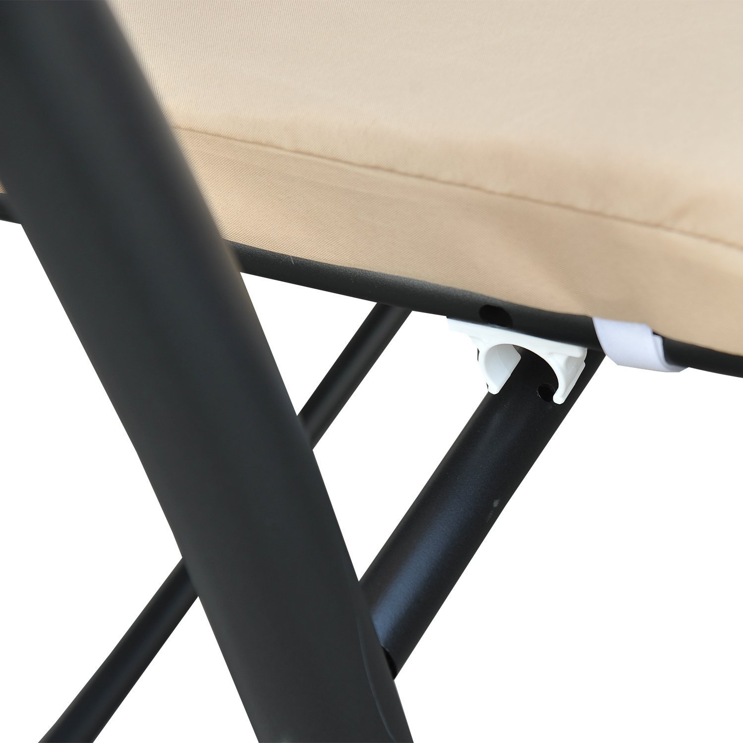 Dondolo Da Giardino 3 Posti Reclinabile Con Ombrellone E Cuscini - Beige - Foto 9