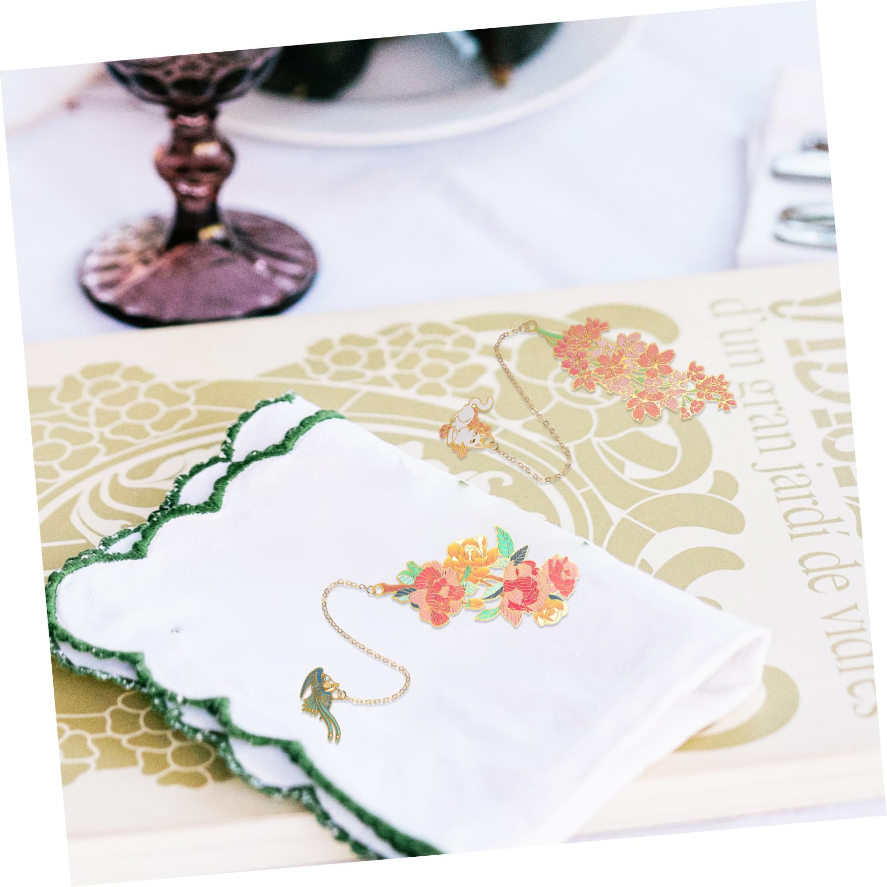 NUOBESTY 6stücke Cherry Blossom Lesezeichen Vintage Blumen Buchzeichen Für Und Schriftsteller Buchmarkierungen Als Für Bücherliebhaber