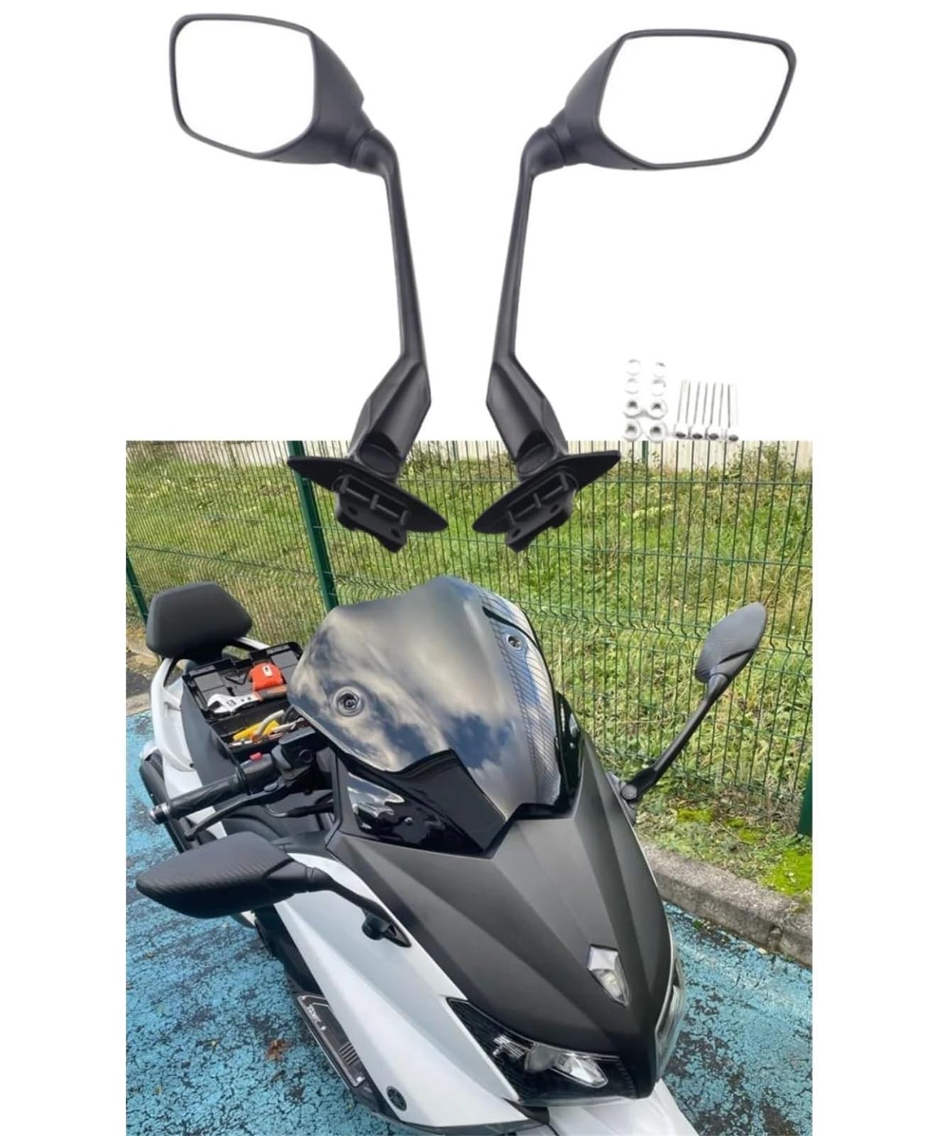 Sicurezza del veicolo Specchietto Retrovisore Per Moto Specchietti Retrovisori Laterali Per Moto Per YAMAHA T-MAX530 TMAX 530(1Pair Carbon)