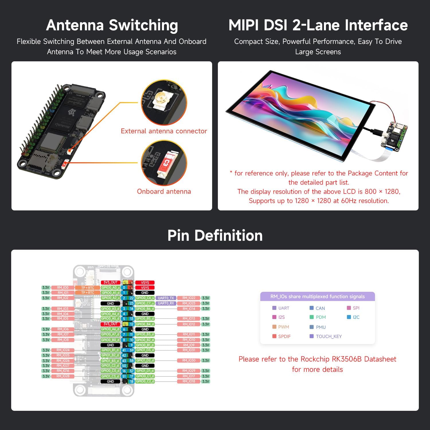 Waveshare Luckfox Lyra Zero W Micro Linux Development Board Based On RK3506B Chip, Integrated with Triple-core Arm Cortex-A7 and Arm Cortex-M0 Processors