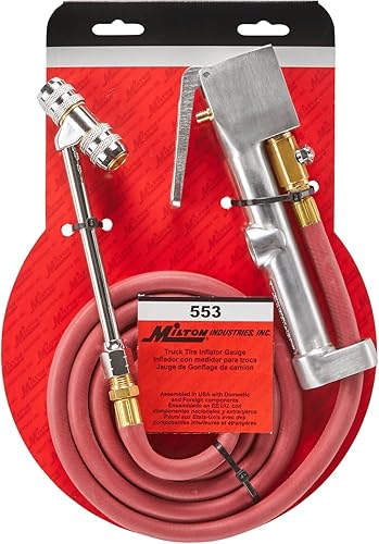 Miniatura 7 de Milton Inflador de neumáticos de camión de alta resistencia 553 con manómetro de presión, mandril de aire de doble bloqueo de manguera de 5 pies,