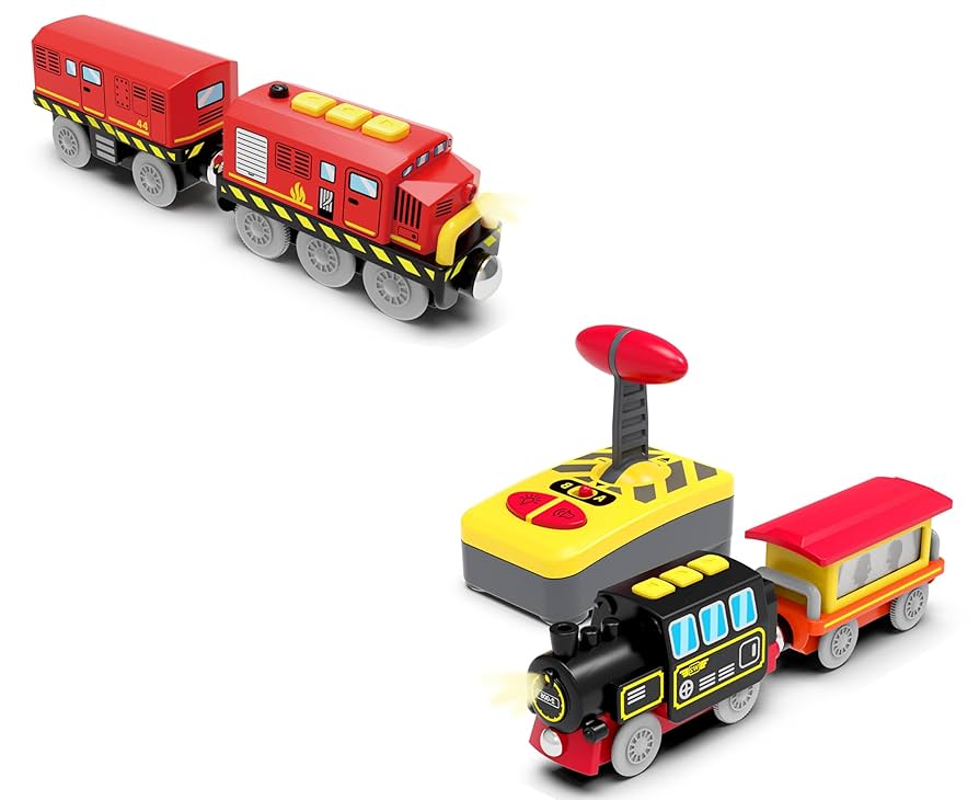 Beylon Battery Operated Locomotive, Magnetic Train Toy For Wooden Tracks, Compatible With Thomas, Brio, Chuggington, Melissa & Doug