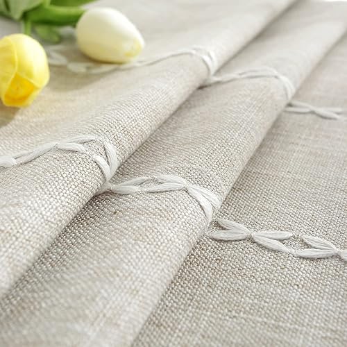 Miniatura 5 de Mantel rectangular de lino y algodón con borlas y rayas oblongas de algodón marrón para fiestas, bodas, cocina, comedor (color marrón, 35 x 35