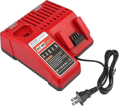 ARyee Cargador de repuesto para batería de litio Milwaukee 12V-18V MK12 M14 MK18 48-11-2420 48-11-2440 48-11-1820 48-11-1840 48-11-1850 48-11-2401