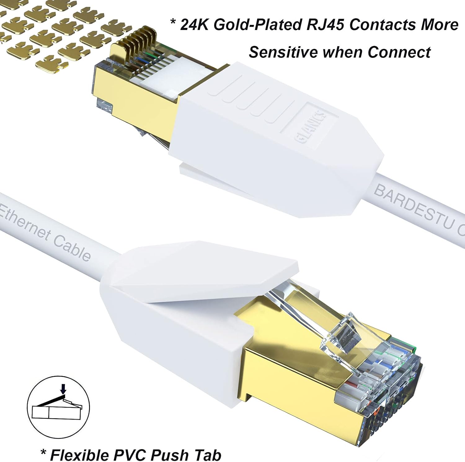 Exclusive Discount 🔥 Cat8 Ethernet Cable, BARDESTU 5ft 2 Pack LAN Network 40Gbps Shielded Internet RJ45 Cables High Speed for Gaming, Xbox, Modem, Router, PC Best Deal Product Cat8 Ethernet Cable, BARDESTU 5ft 2 Pack LAN Network 40Gbps Shielded Internet RJ45 Cables High Speed for Gaming, Xbox, Modem, Router, PC