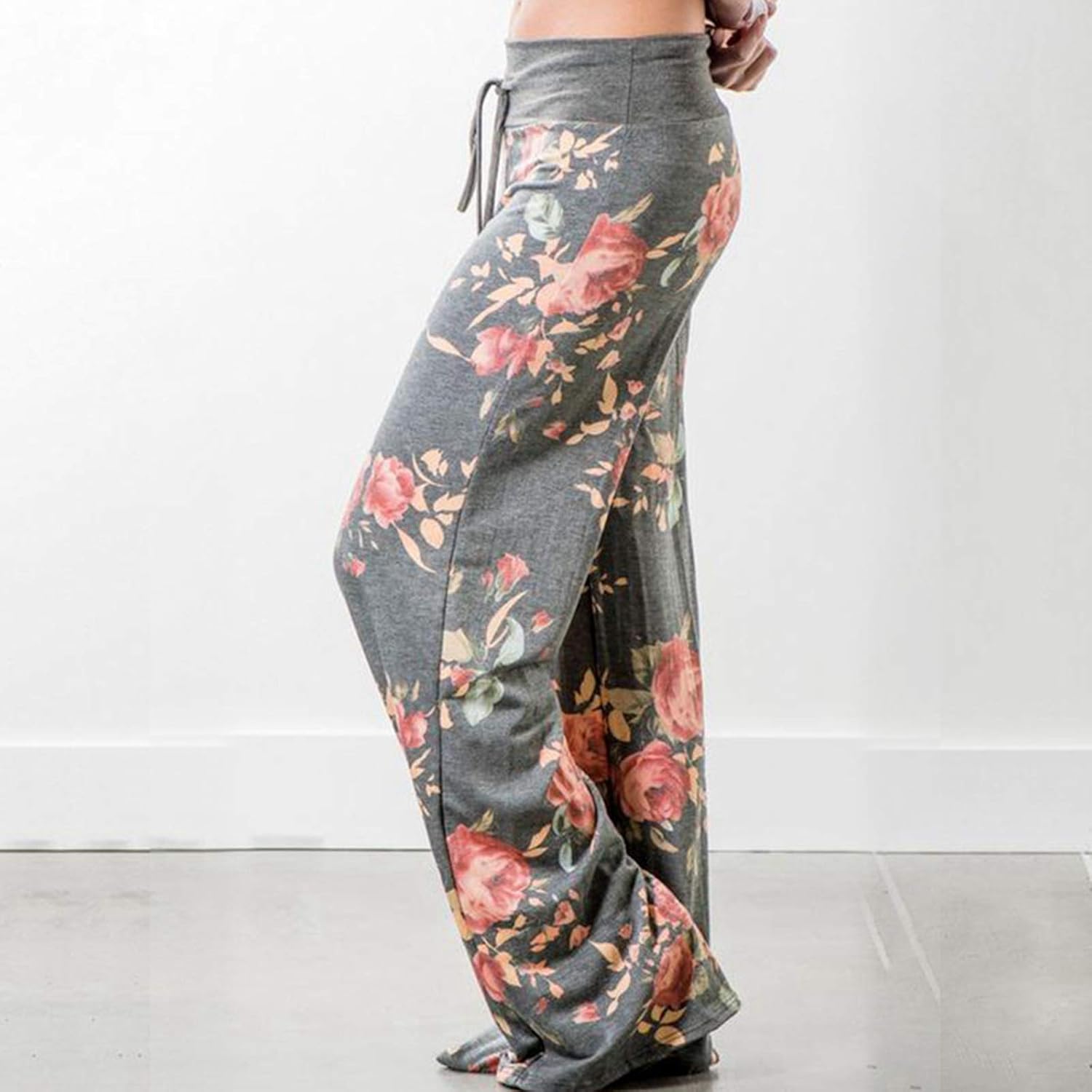 ccko Women's Comfy Casual Stretch Pajama Pants Tie Dye Drawstring Palazzo Lounge Pants Wide Leg for All Seasons - Image 3