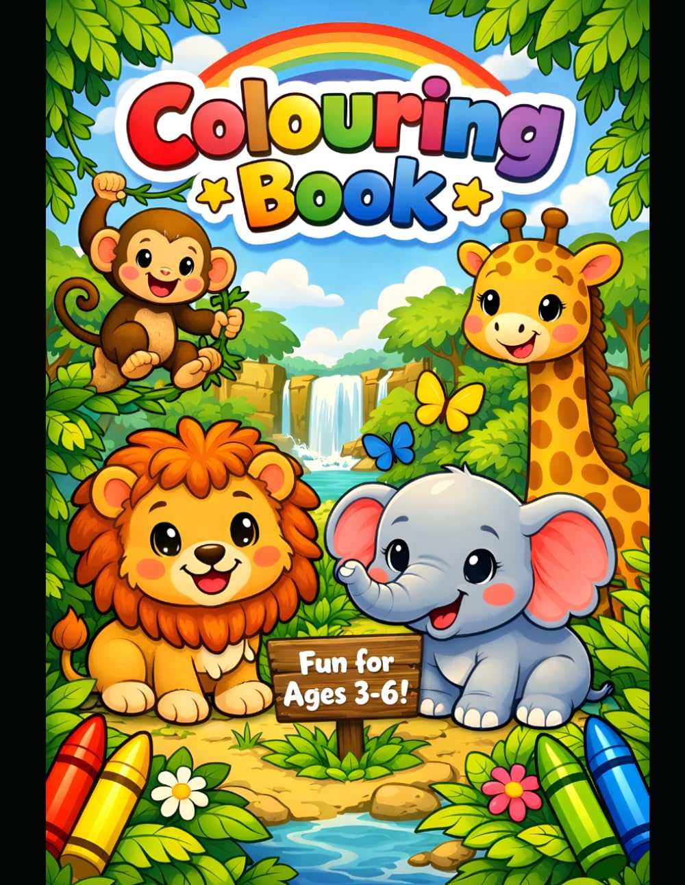 Animal Fun Coloring Book: Cute & Easy Animal Illustrations for Kids Ages 3–6 | Fun Early Learning & Creativity Activity Book