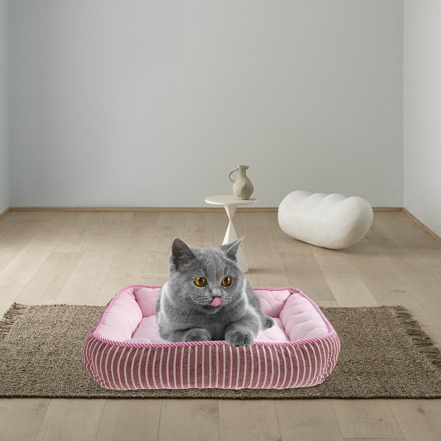 SEWACC Pet Cooling Mat and Dog Cooling Pad for Summer Small Pink for Dogs and Puppies