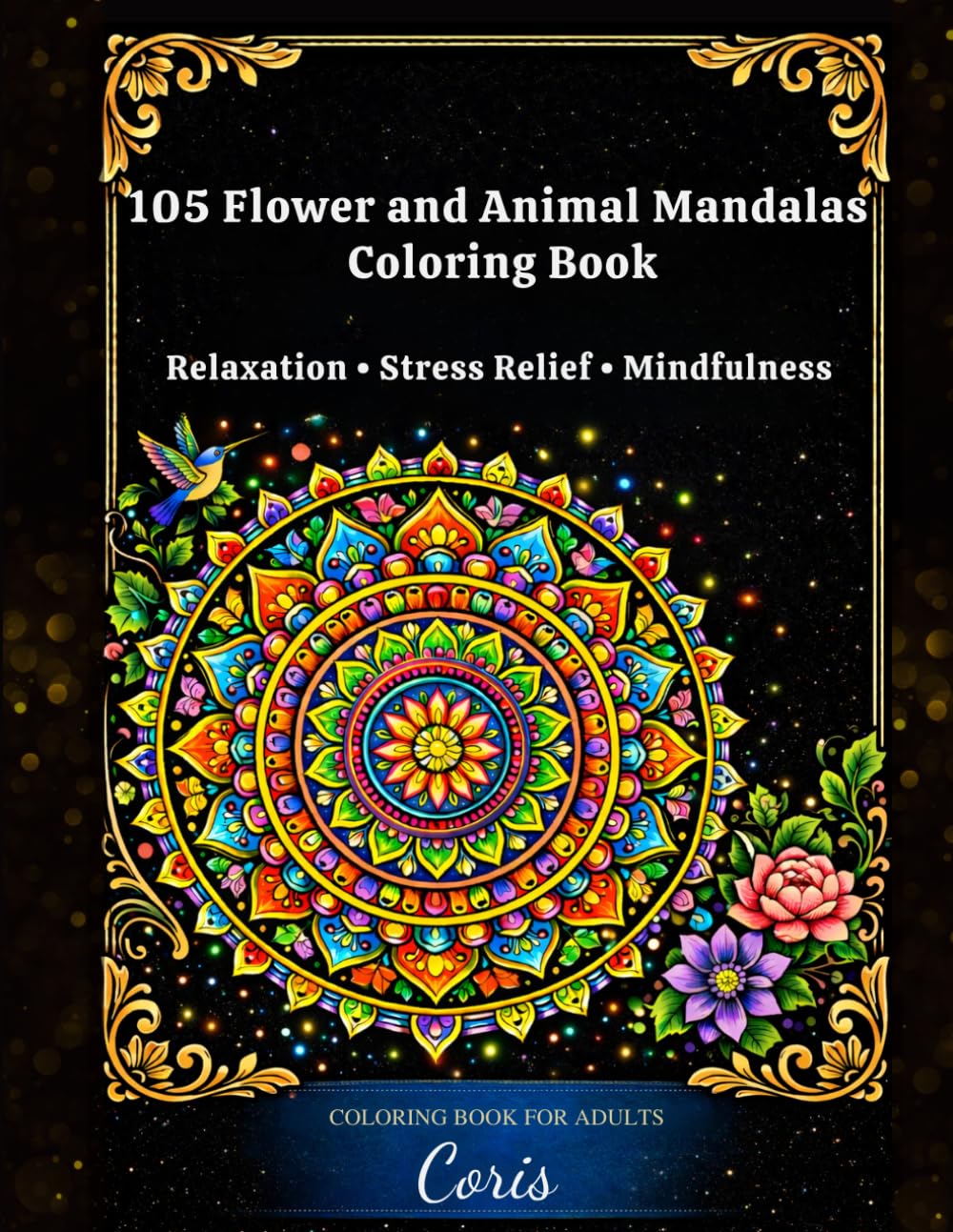 105 Flower and Animal Mandalas: Coloring Book for Adults (Livro de mandalas de flores e animais)