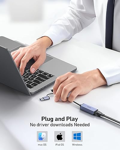 Miniatura 5 de BENFEI Adaptador USB 3.0 a Ethernet, Adaptador USB C a RJ45 de LAN Gigabit (1000Mbps), Compatible con MacBook/Pro/Air, Surface Pro, Windows