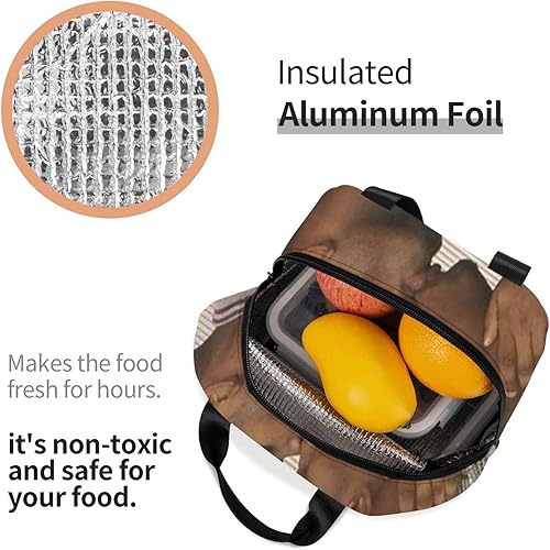 Miniatura 2 de Dos hombres negros besando Meme reutilizable bolsa de almuerzo aislada para mujeres y hombres impermeable lonchera térmica para el trabajo oficina