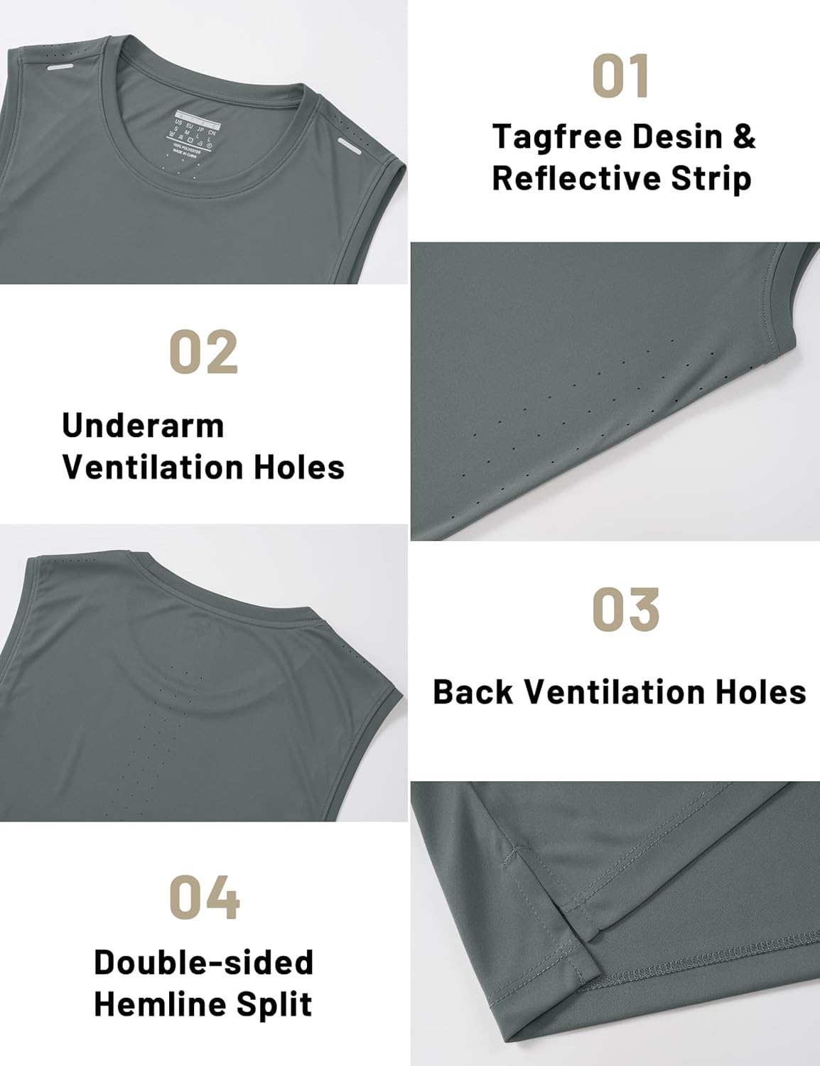 MAGCOMSEN Mens Tank Top Quick Dry Workout Sleeveless Gym Muscle Shirts Lightweight Moisture Wicking Athletic Tee Shirt - Image 7