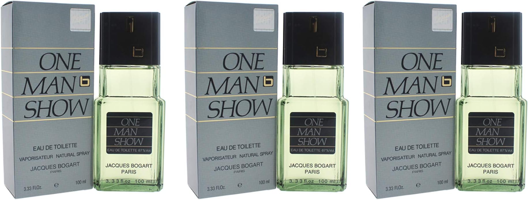 One Man Show By Jacques Bogart For Men. Eau De Toilette Spray 3.3 Ounces (Pack of 3)
