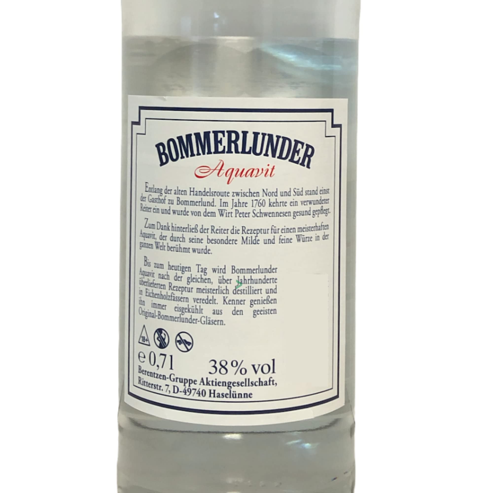 Korn Bommerlunder Aquavit 38%vol. in Eichenfässern veredelt 6er Pack (6x0,7l Flasche) + usy Block