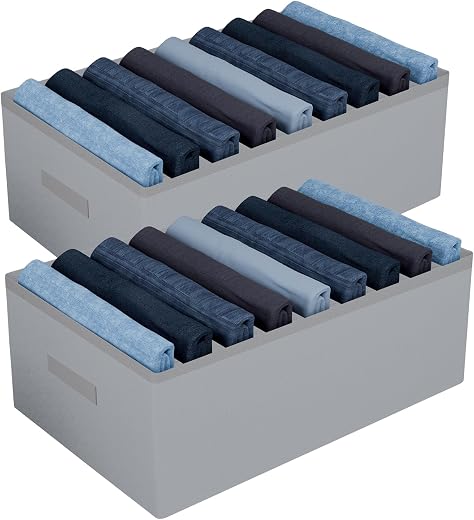 Kuber Industries Non-Woven Trouser Box,Wardrobe Organizer,Clothes Organizer,Storage Box for Pants-Shirt-Sweaters-Bra Pant...