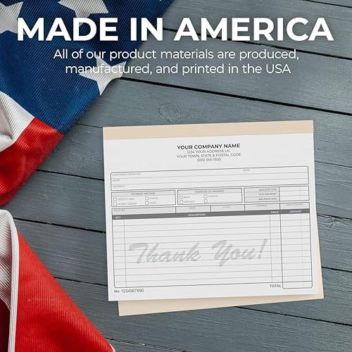 Miniatura 5 de Libros NCR sin carbono personalizados de 8.5 x 7 pulgadas en facturas duplicadas de 2 partes, recibos, órdenes de trabajo, órdenes de venta, órdenes