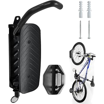 Bicycle Wall Stand, Vertical Bicycle Stand, Rotating, Indoor Storage, Space Saving, Road Bikes, Garages, Warehouses, Bike Storage, Wall Mounted, Bicycle Hanger, Steel, Load Capacity 66.1 lbs 30 kg