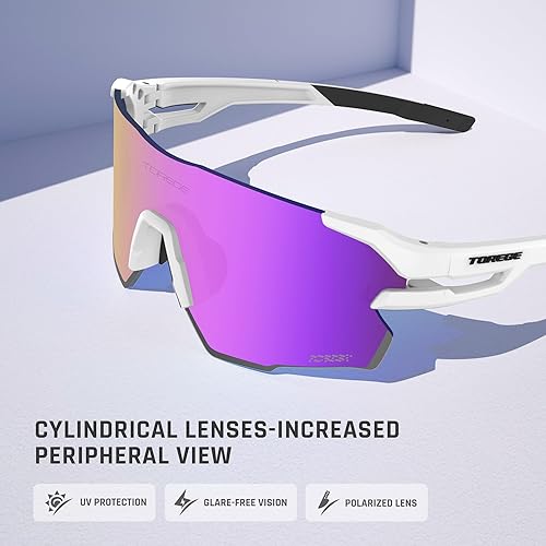 Miniatura 2 de TOREGE Z87 - Gafas de sol deportivas para hombre y mujer, protección UV, ideales para ciclismo, pesca, béisbol, correr, golf y hombre de hielo