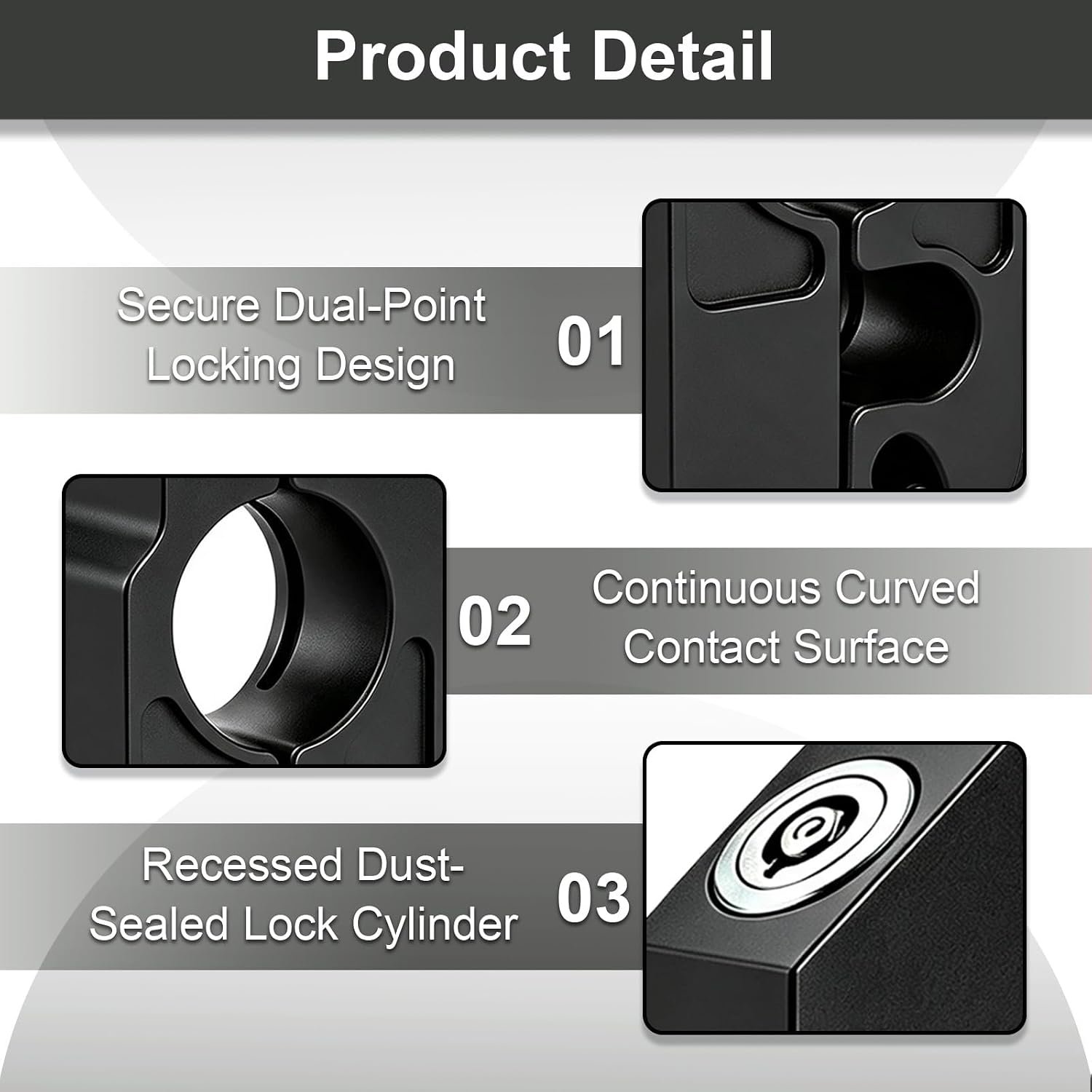 Black Motorcycle Helmet & Handlebar Lock, Heavy Duty Anti-Tamper Security Lock, Universal Temporary Parking Lock with Retractable Cable Lock and 2 Keys, Compatible with Dirt Bikes, Scooters image 4