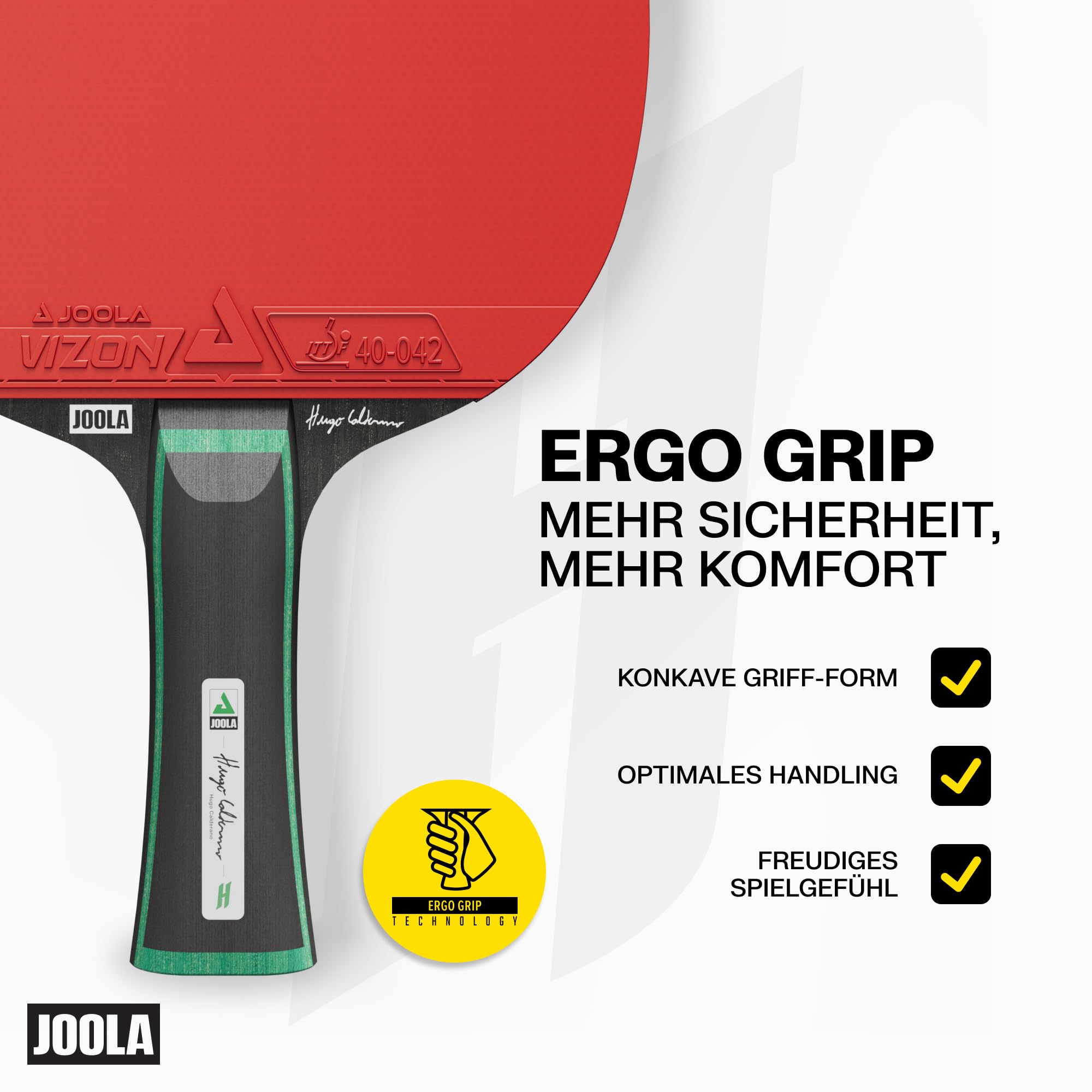 JOOLA Hugo Calderano Edge Tischtennis Set - 2 Tischtennisschläger + 3 Tischtennisbälle + Tischtennishülle - 6-teilig