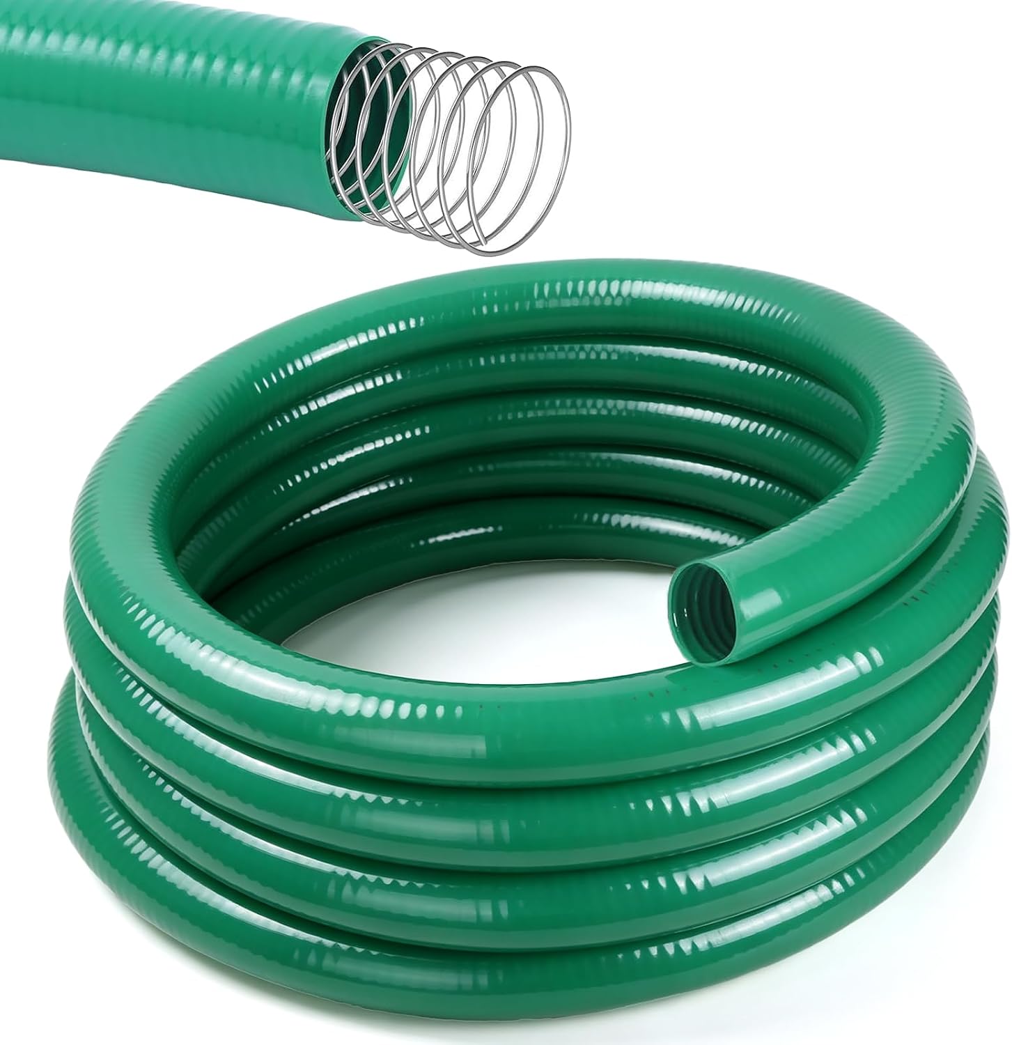 2 in x 25 ft PVC Suction Hose, 90 PSI Water Pump Hose for Water Transfer | Tough enough for demanding jobs and flexible enough for everyday use—move water with less hassle in every season.