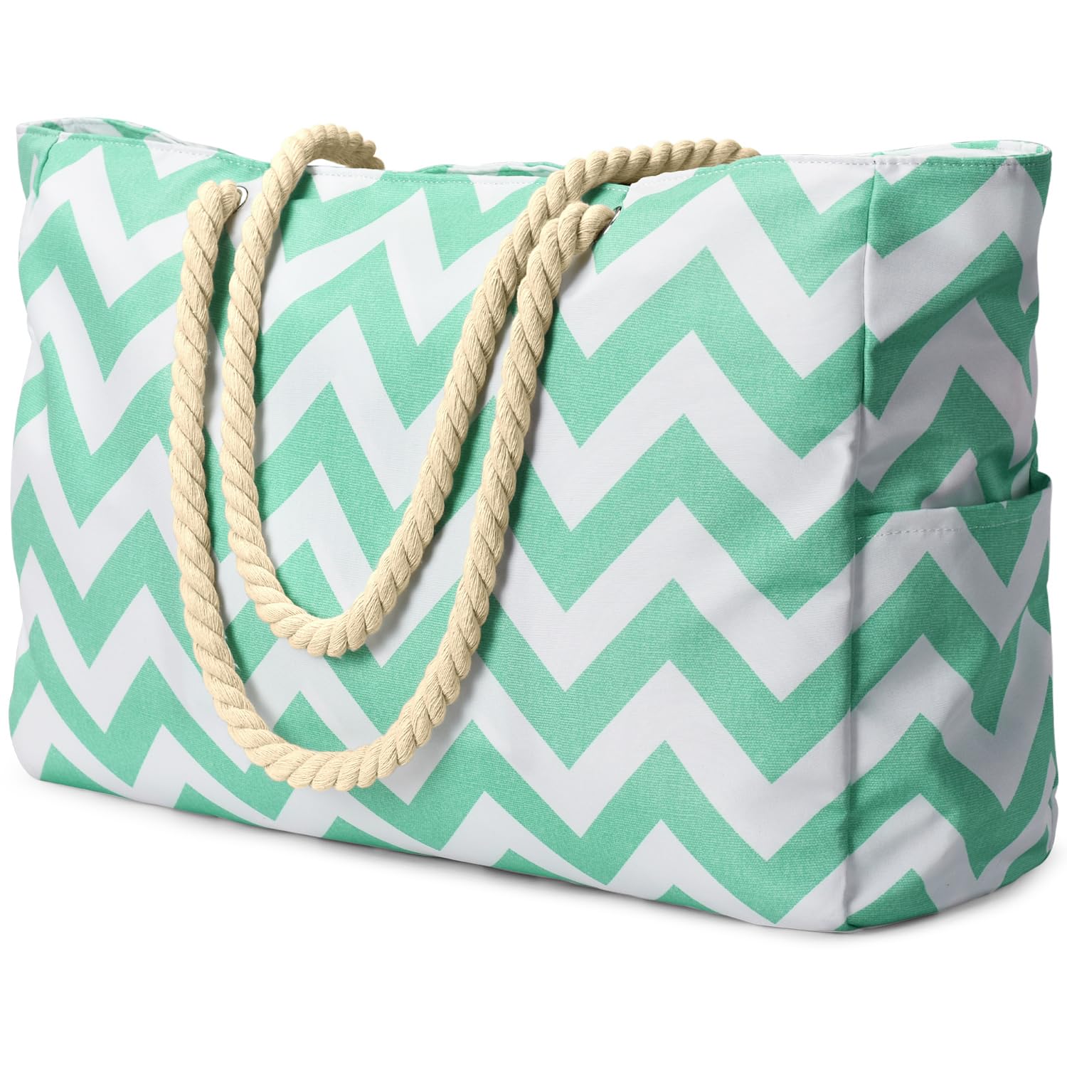 oscaurt Strandtasche mit Reißverschluss Wasserdicht Badetasche Groß Schwimmbad Tasche Strandtasche XXL Familie Einkaufstasche Faltbar Umhängetasche Tragetasche Shopping Bag