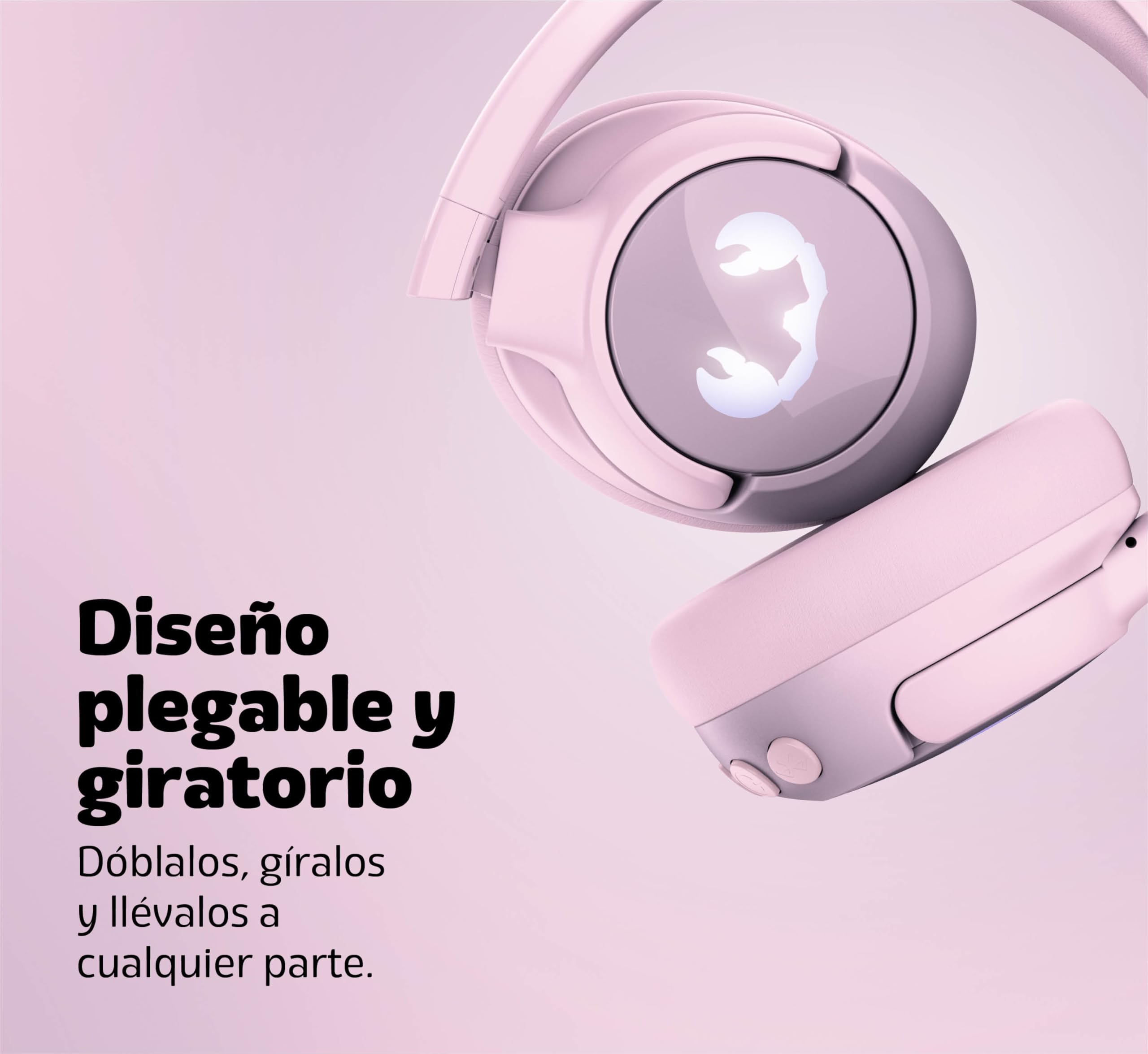 Fresh 'n Rebel Clam Junior, Auriculares Bluetooth para Niños con Cancelación Activa del Ruido, Sonido Seguro (<85dB), con Cable de Audio y Pegatinas, Efecto de LED. 60h de reproducción (Dizzy Donut)