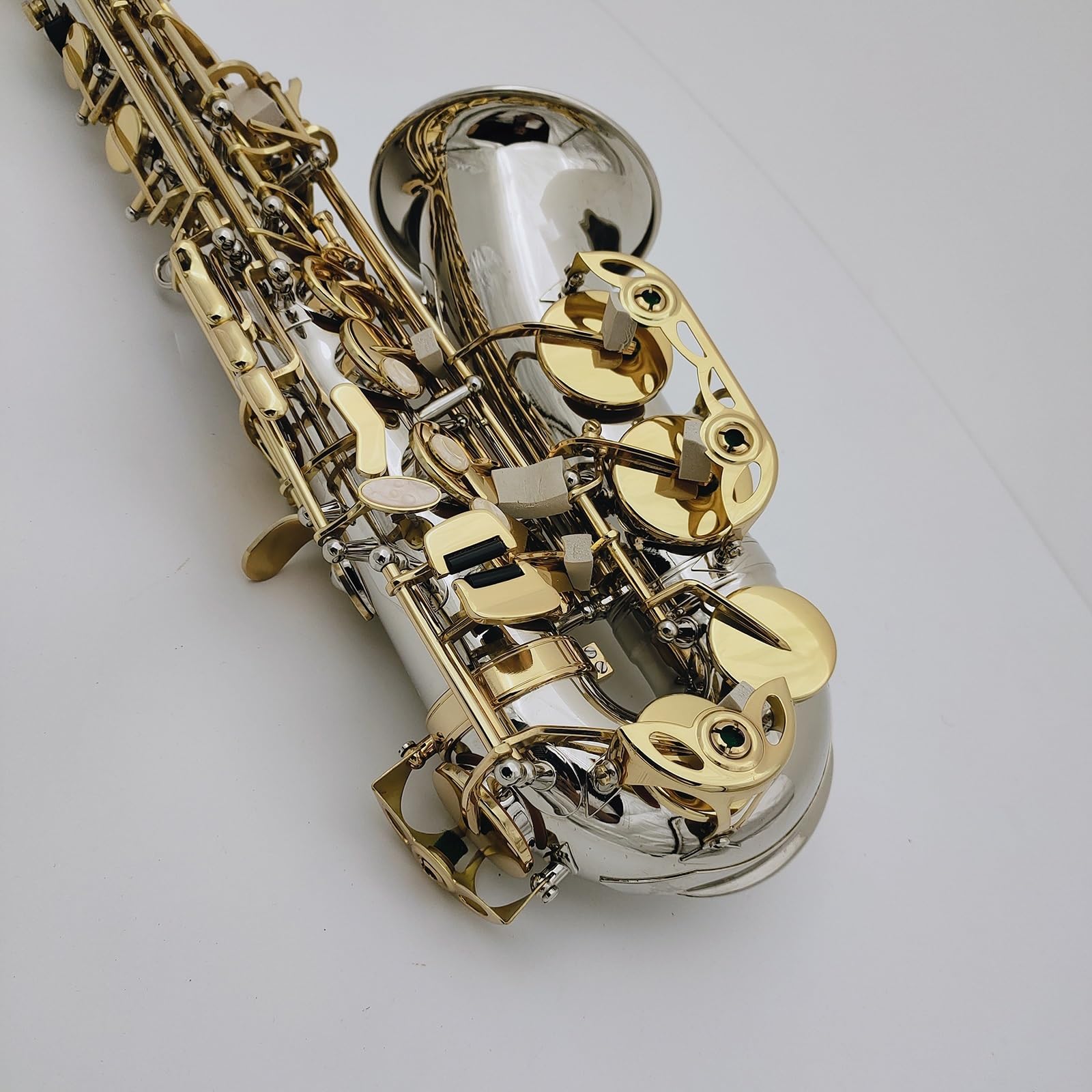 Alto Mib Tune Saxophone Laiton Nickelé Corps Plaqué Or Laque Clés Mi Bémol Sax Avec Étui En Toile Saxophones pour Etudiants