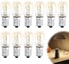 10 Pack 15W E14 Screw Salt Lamp Bulb 240V Mini Xmas Wax Warmer Light for Himalayan Freezer Fridge Warm White 2700K Incandescent for Edison Screw Pygmy SES Sewing Machine [Energy Class A]