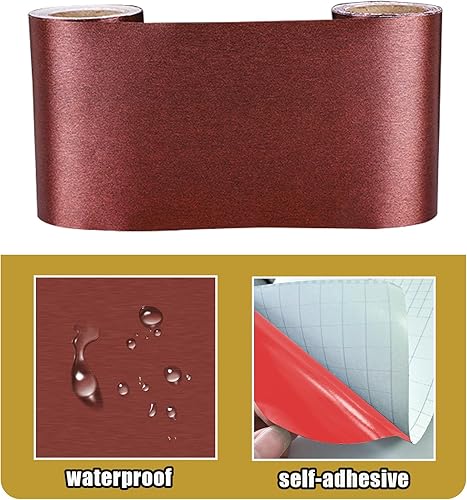 Miniatura 8 de Yija Borde de pared autoadhesivo 3D de color metálico, impermeable, fácil de aplicar, azulejos de cocina y baño, 4.2 x 196.8 pulgadas (negro)