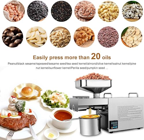 Miniatura 5 de CGOLDENWALL Máquina de prensa de aceite, prensa de aceite automática, control inteligente de temperatura, extractor de aceite de acero inoxidable