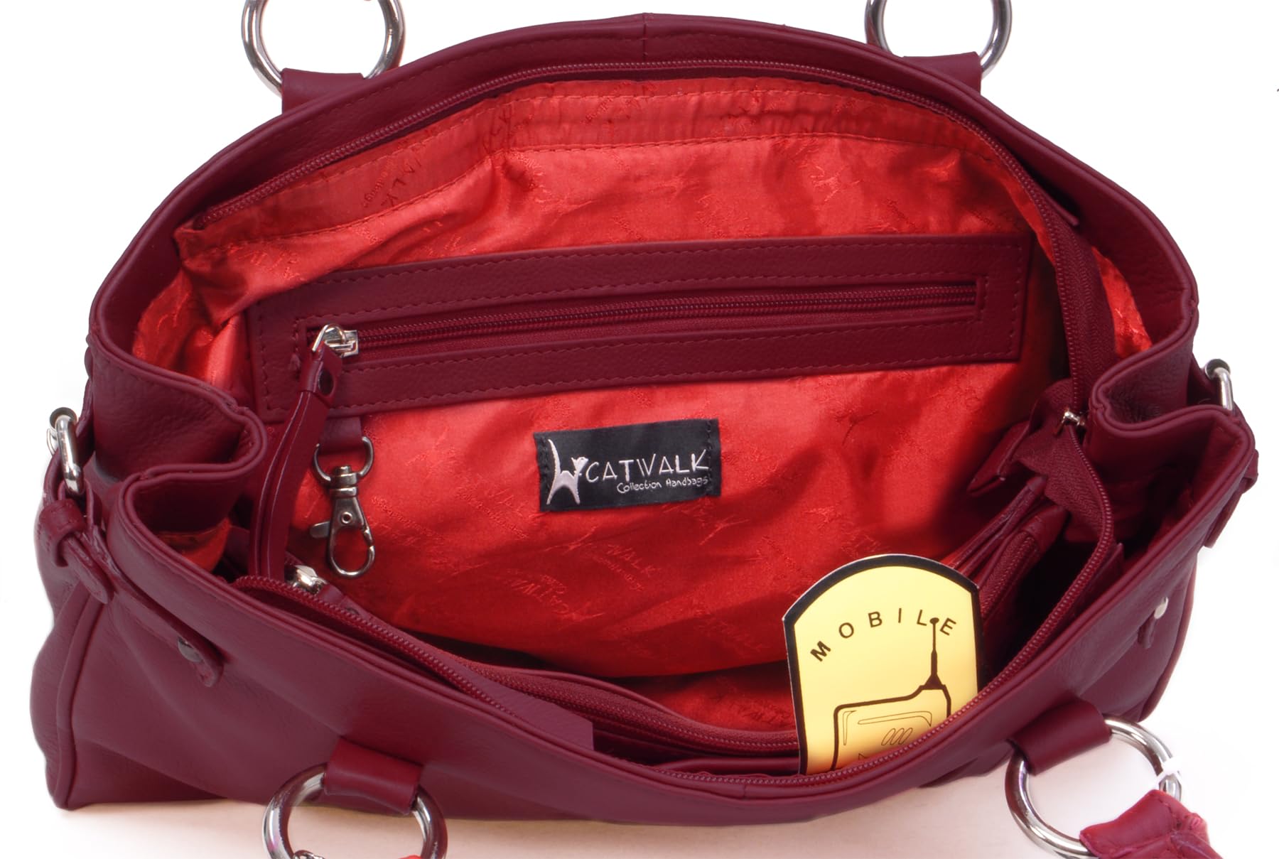 Catwalk Collection Handbags - Borsa a Spalla Media in Pelle - Borsa a Mano da Giorno da Donna - Multi Scomparti - Martina