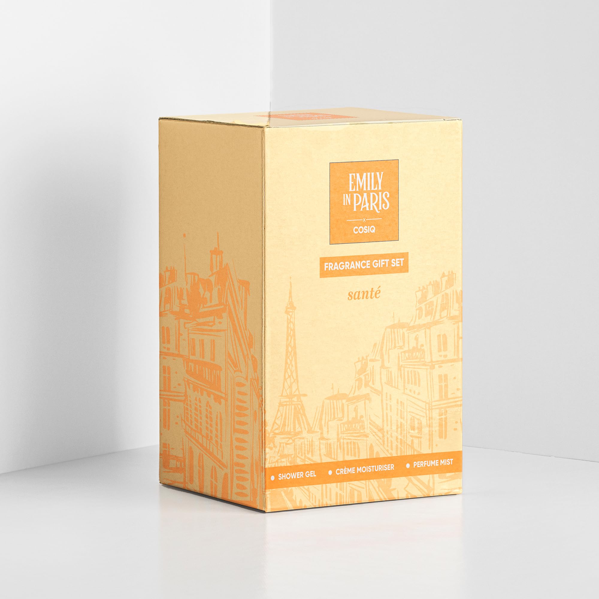 Cos-IQ Emily in Paris Luxury Body Care Gift Set | Mindy’s Santé Rakhi Special Gift | Amber Wood Fragrance | Body Mist, Shower Gel & Moisturizer | Perfect Rakhi Gift for Women | Pack of 3