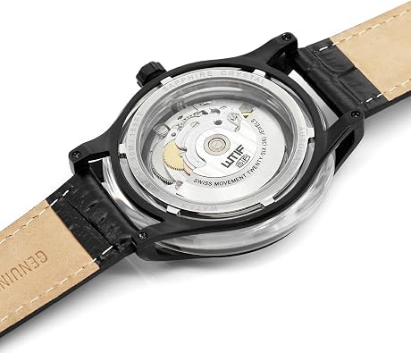 Automatic Swiss Movement Luxury Watch with Sapphire Crystal Case and Italian Leather Strap