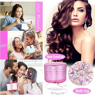 Upgrade Heating Cap For Hair Spa,Electric Hair Cap, Thermal Cap For Home Hair Spa Hair Steamer Cap Beauty Nourishing Hair Care Hat with 2 Level Temperature Control