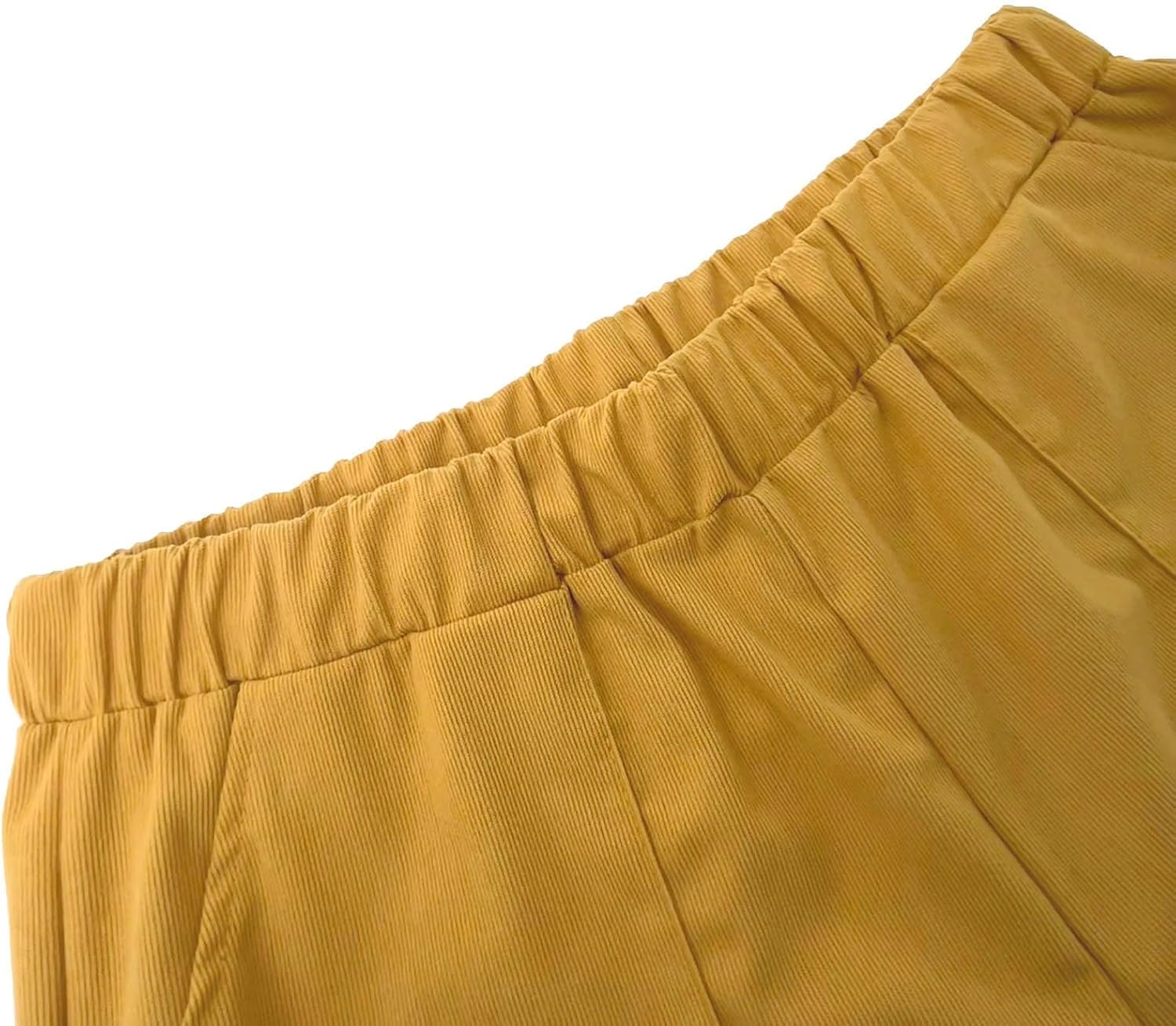 BIRW Corduroy Pants for Women Elastic High Waist Pull On Straight Leg Slacks Casual Trousers with Pocket - Image 5