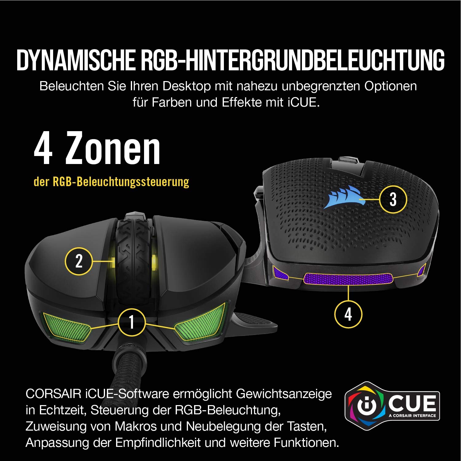 Corsair NIGHTSWORD RGB Kabelgebundene Gaming-Maus Schwarz