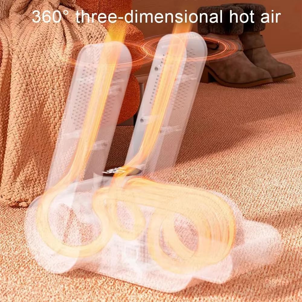Secador de zapatos portátil con control de temperatura ajustable, temporizador de retardo de 24 horas y apagado automático para zapatos, guantes, sombreros, calcetines y botas de esquí